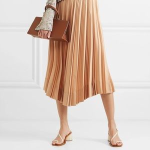 Frankie Shop Chloe Asymmetric pleated satin skirt